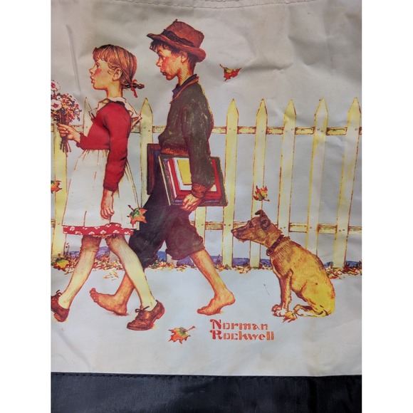 Norman Rockwell nylon tote bag featuring"Young Love - Walking to School". - Picture 3 of 5